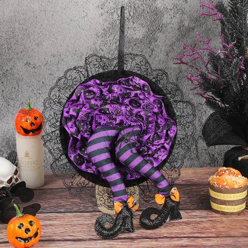 Cute Crashing Witch Front Door Decor