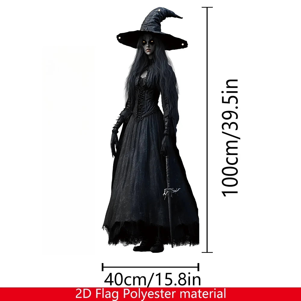 Horror Corpse Bride Door Cover | 2D Skeleton Ghost Wall Hanging Decor