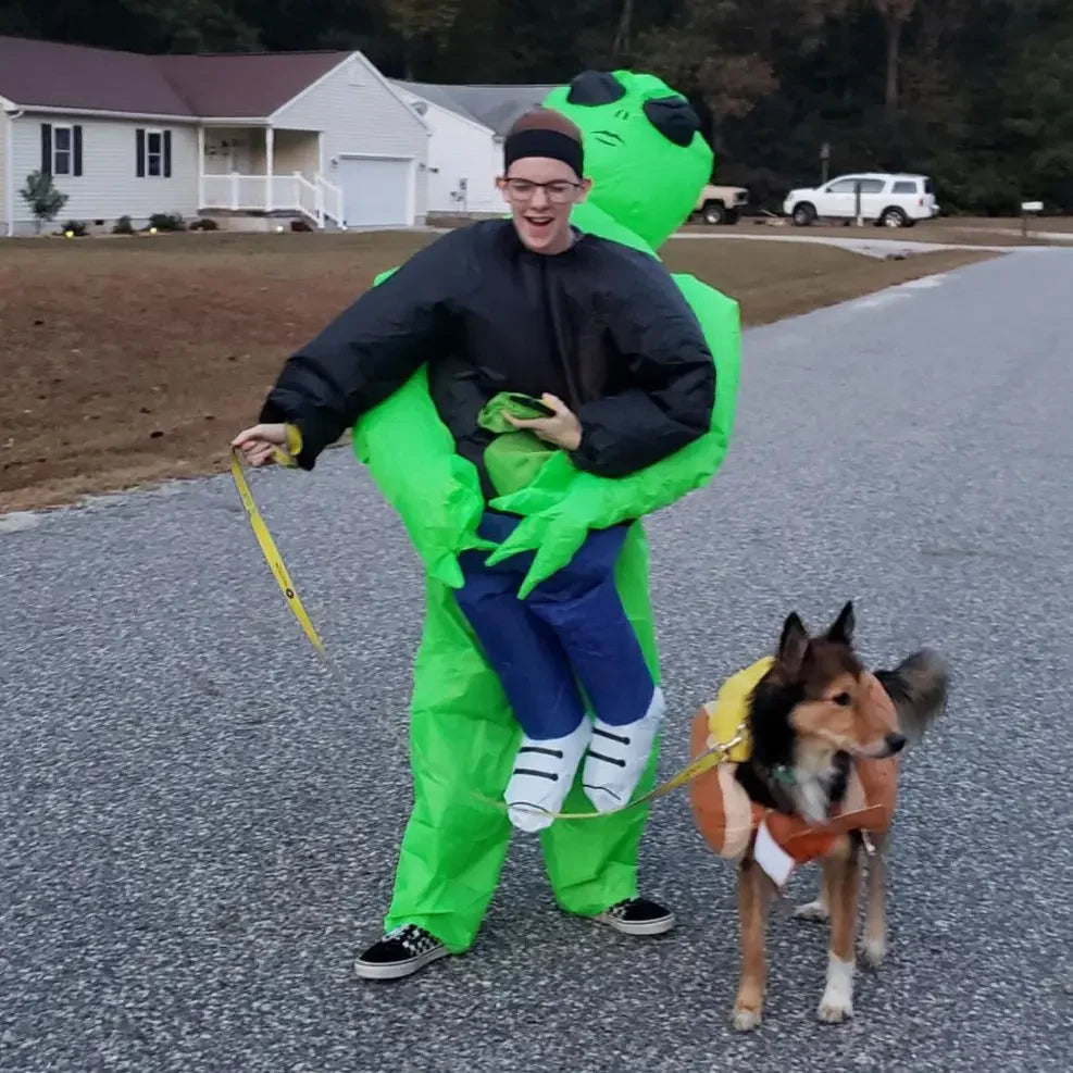 Inflatable Alien Abduction Costume | Funny "Carried By" Blow-Up Suit (Adult & Child Sizes Available)