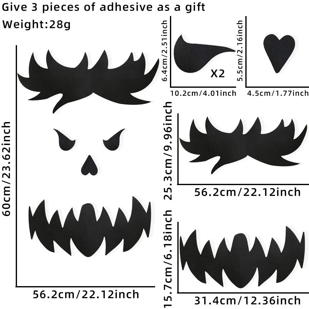 Spooky Monster Window Silhouette with Glowing Eyes