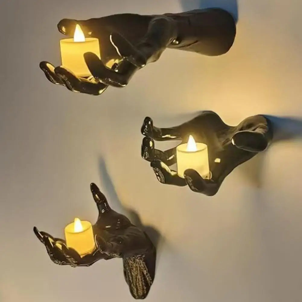Creepy Monster Hand Wall Sconce | Gothic Wall-Mounted Holder for Candles, Keys & Towels (3-Pack or Individual)