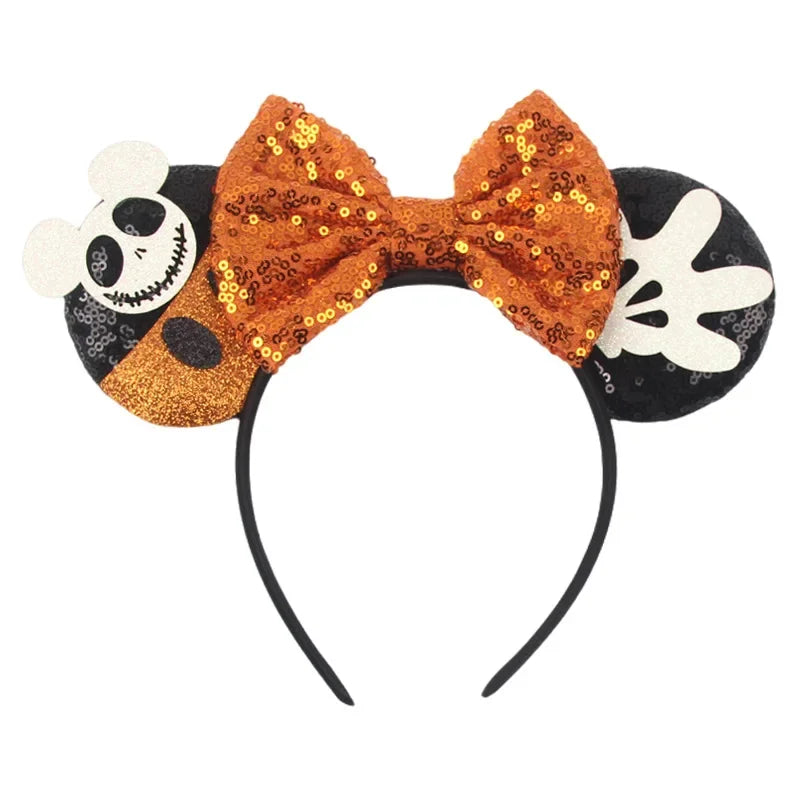 Halloween Mouse Ears Headband | Spooky Theme Park Style Assortment (Bat, Witch, Pumpkin) | Cute Halloween Accessories