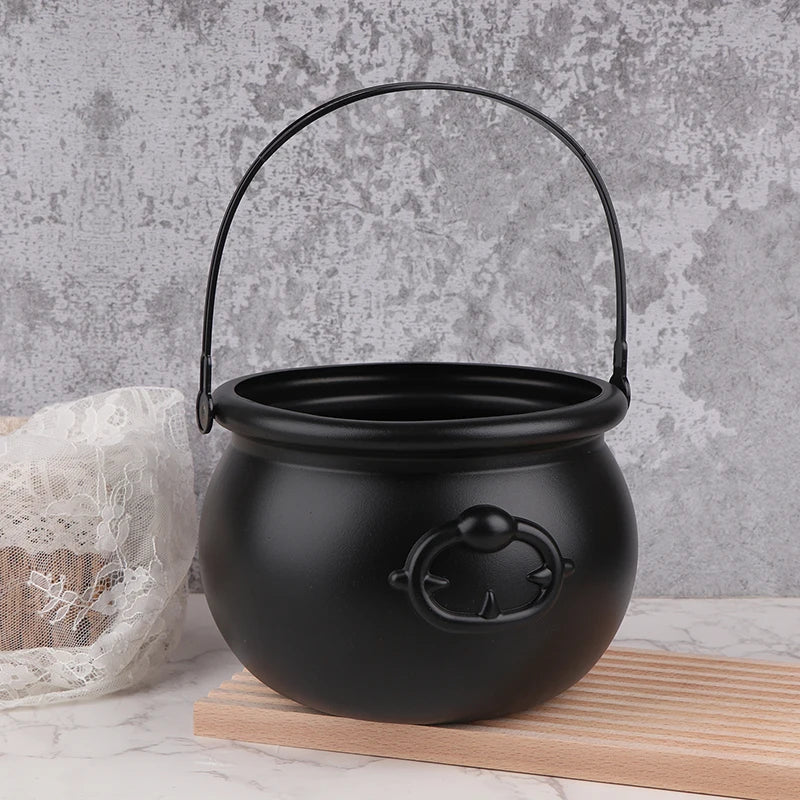 Classic Witch's Cauldron | Black Trick-or-Treat Candy Bucket & Halloween Trick-or-Treating