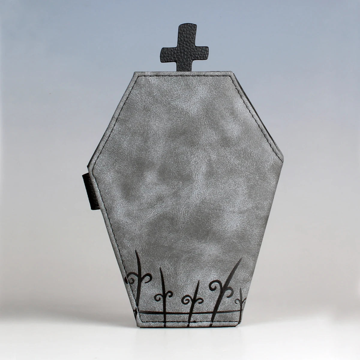 "Zero" Gothic Coffin Wallet | Spooky Skull & Crossbones Bifold Card Holder