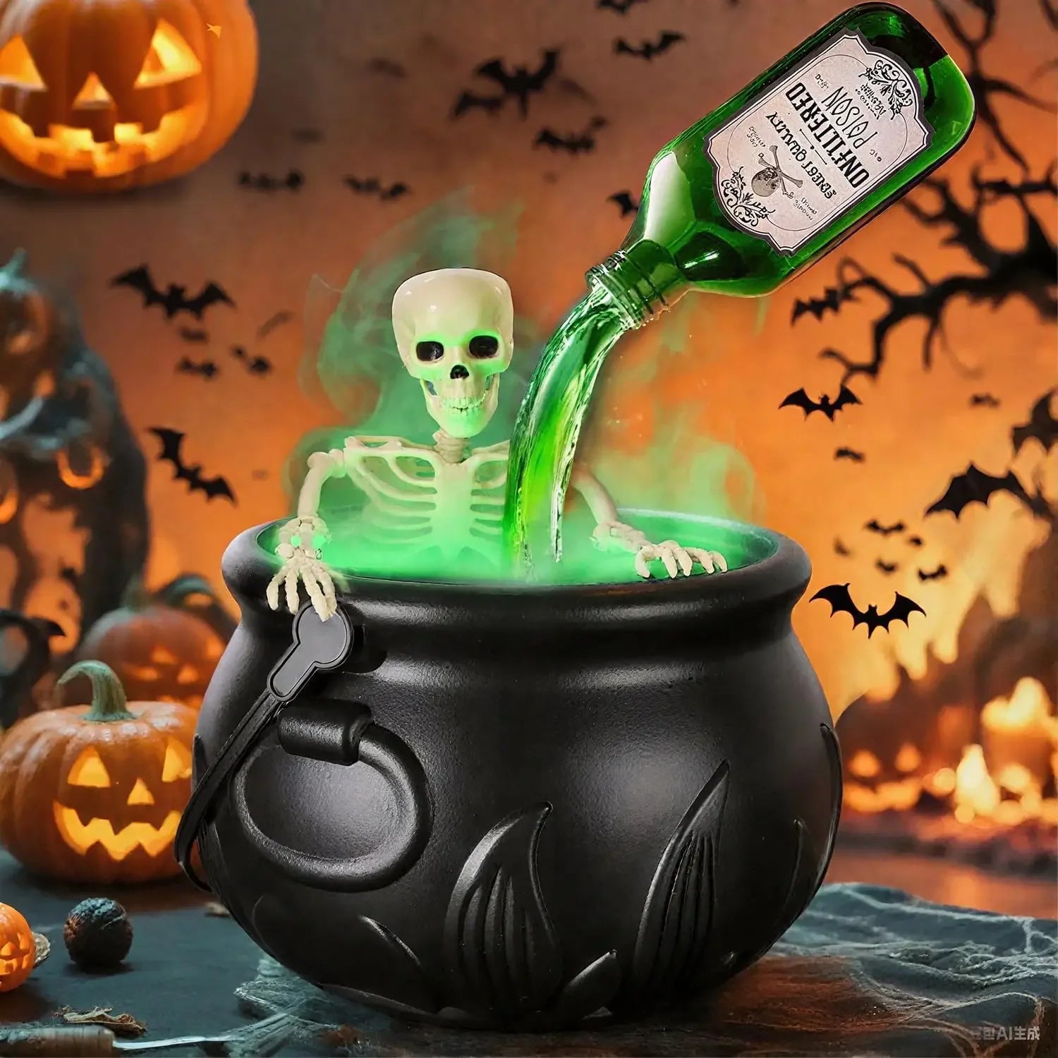 Suspended Magic Potion Misting Halloween Witch Cauldron
