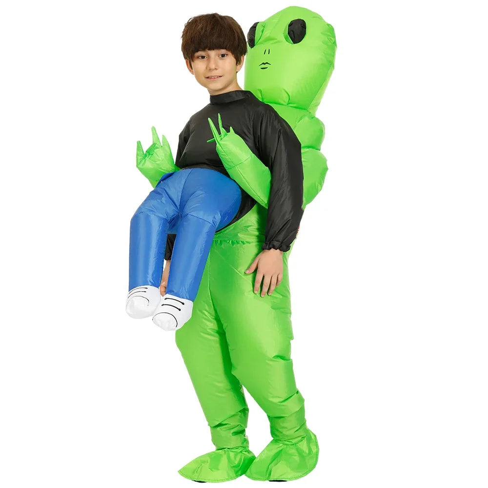 Inflatable Alien Abduction Costume | Funny "Carried By" Blow-Up Suit (Adult & Child Sizes Available)