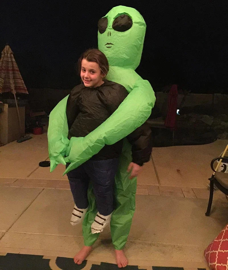 Inflatable Alien Abduction Costume | Funny "Carried By" Blow-Up Suit (Adult & Child Sizes Available)