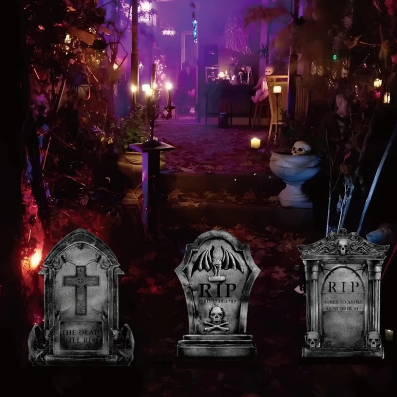 Realistic Foam Graveyard Tombstones | Assorted Spooky Styles for Halloween Yard Decor