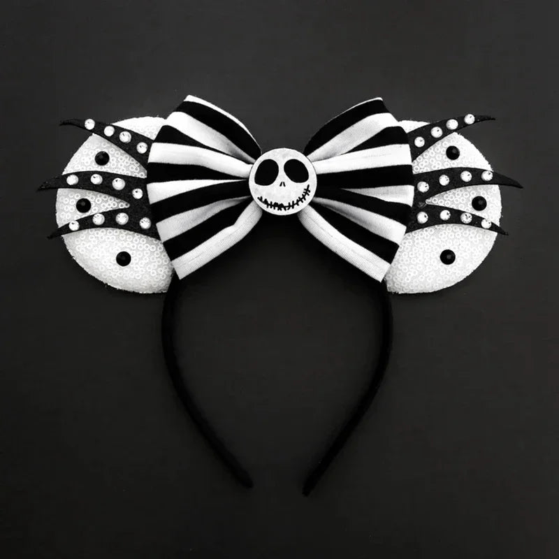 Halloween Mouse Ears Headband | Spooky Theme Park Style Assortment (Bat, Witch, Pumpkin) | Cute Halloween Accessories