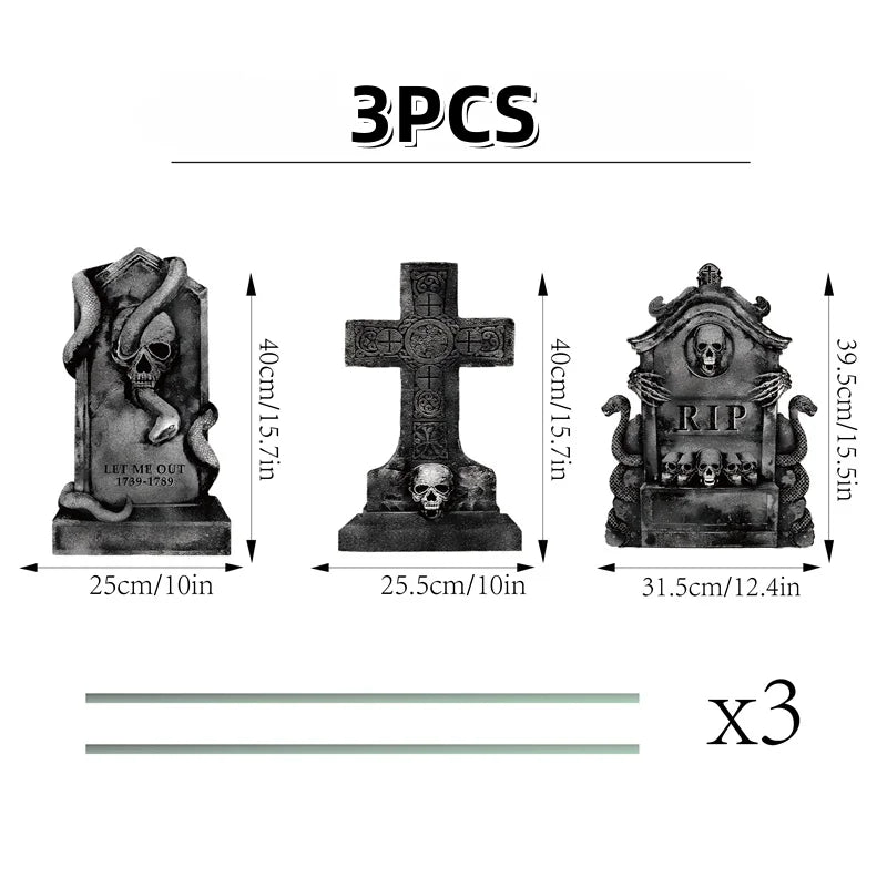 Realistic Foam Graveyard Tombstones | Assorted Spooky Styles for Halloween Yard Decor