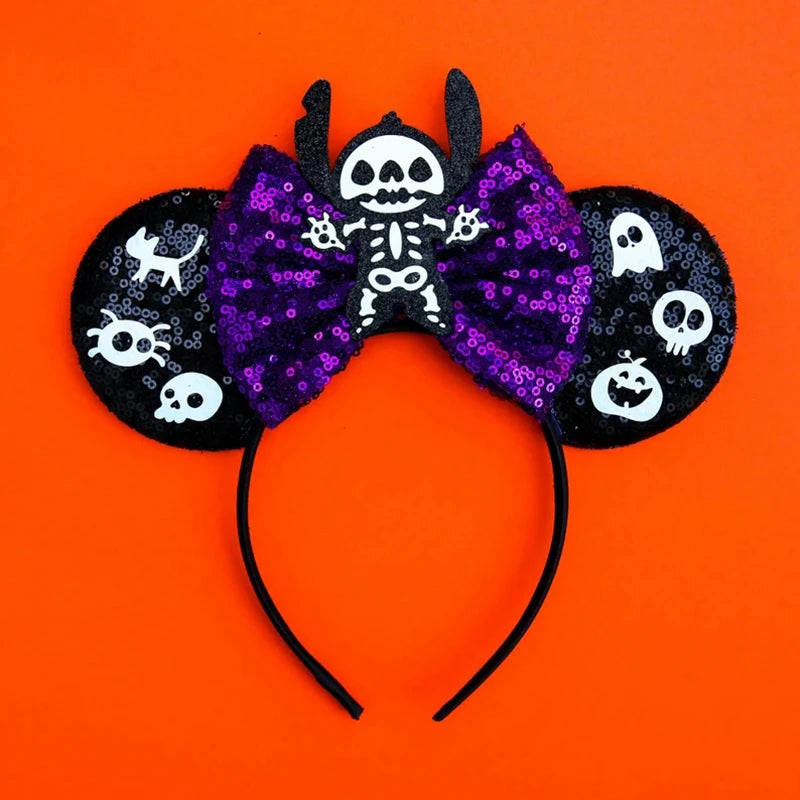 Halloween Mouse Ears Headband | Spooky Theme Park Style Assortment (Bat, Witch, Pumpkin) | Cute Halloween Accessories