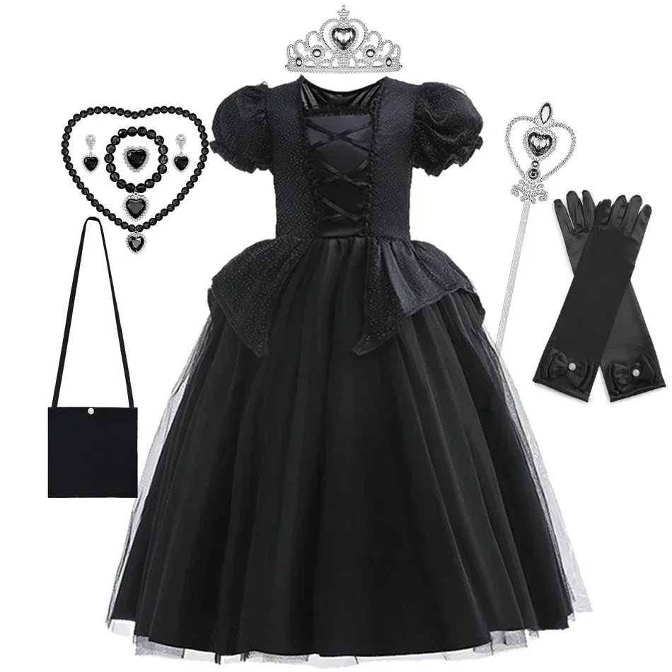 Maleficent Costume for Girls Halloween Witch Cosplay Black Witch