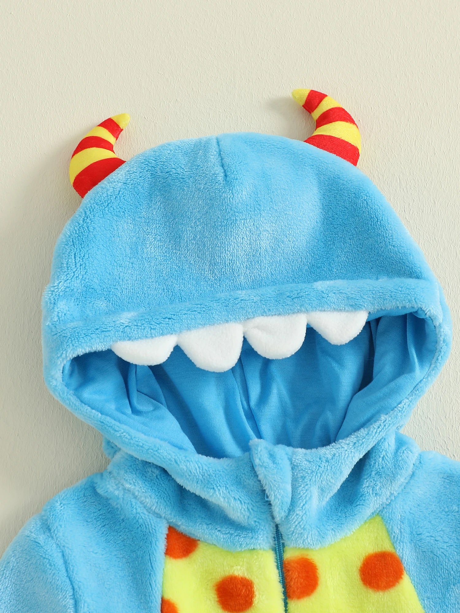 Monstrously Cute! Cozy Pink & Blue Monster Costume Romper - Infant Halloween Costume
