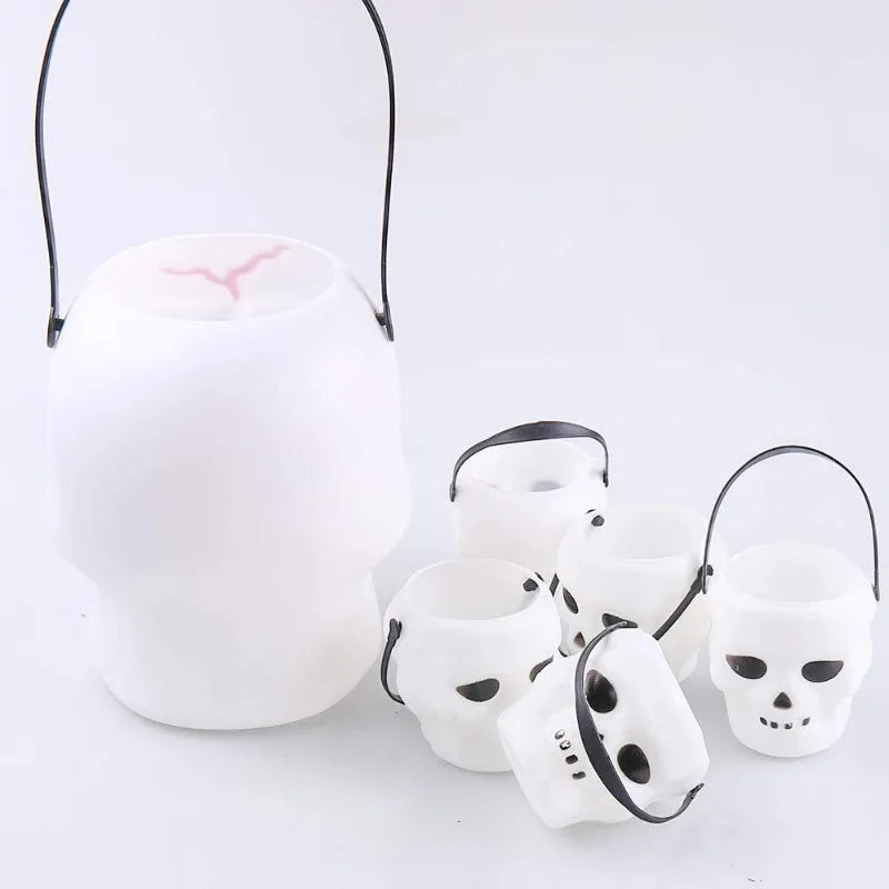Halloween Skull Candy Bucket | Classic Trick-or-Treat Pail & Party Favor Holder