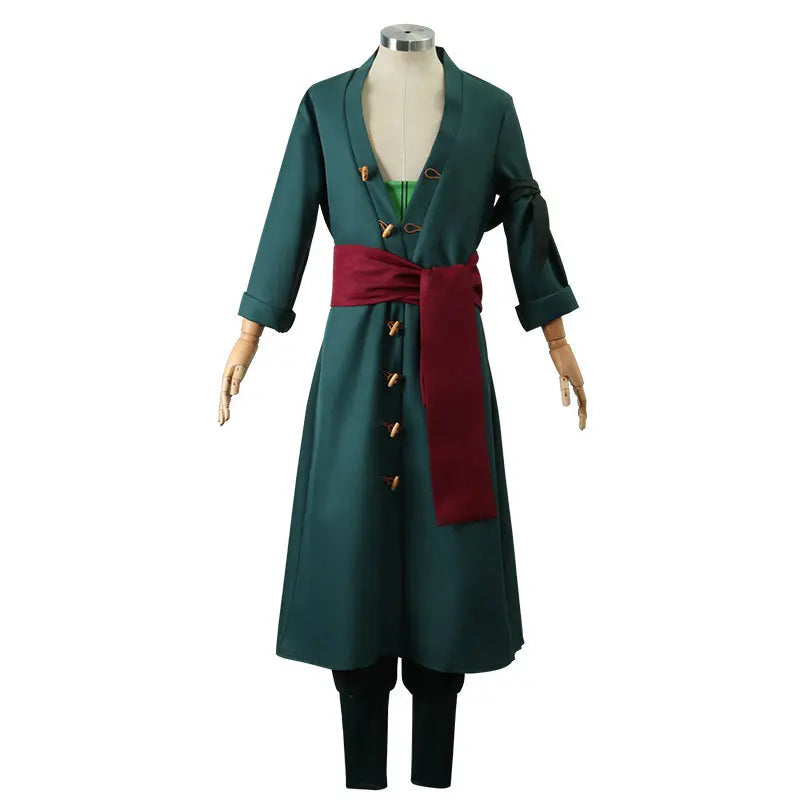 Roronoas Cosplay Costume Anime Kimono Robe Zoro Cloak Uniform Halloween Outfit