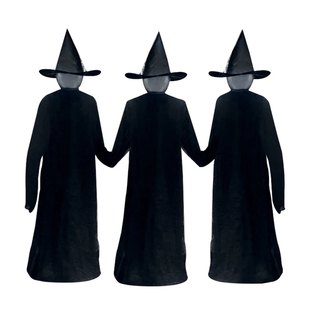 Sound-Activated Light-Up Witches | Holding Hands Outdoor Yard Decor