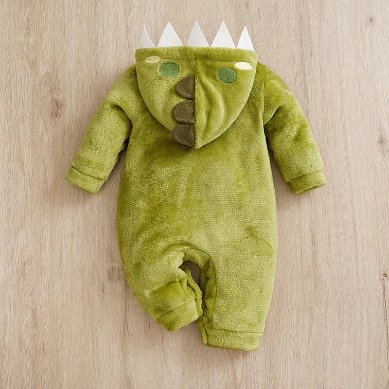 Baby's First Roar! Cozy Dinosaur Romper Costume - Infant Halloween Costume