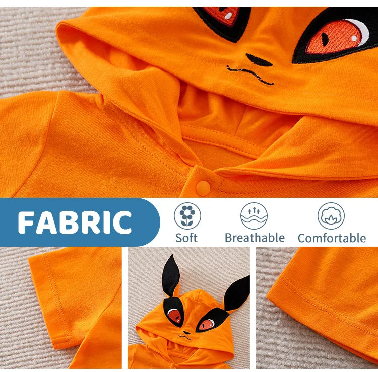Nine-Tailed Fox Spirit Baby Romper (Anime-Style Cotton Costume) - Infant Halloween Costume