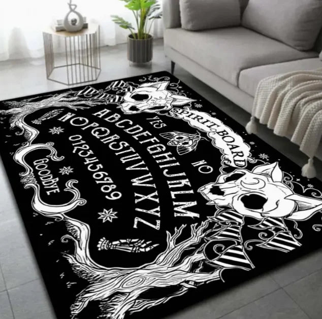 Spooky Haunted House & Pumpkin Area Rug | Non-Slip Halloween Decor for Living Room & Outdoor Use