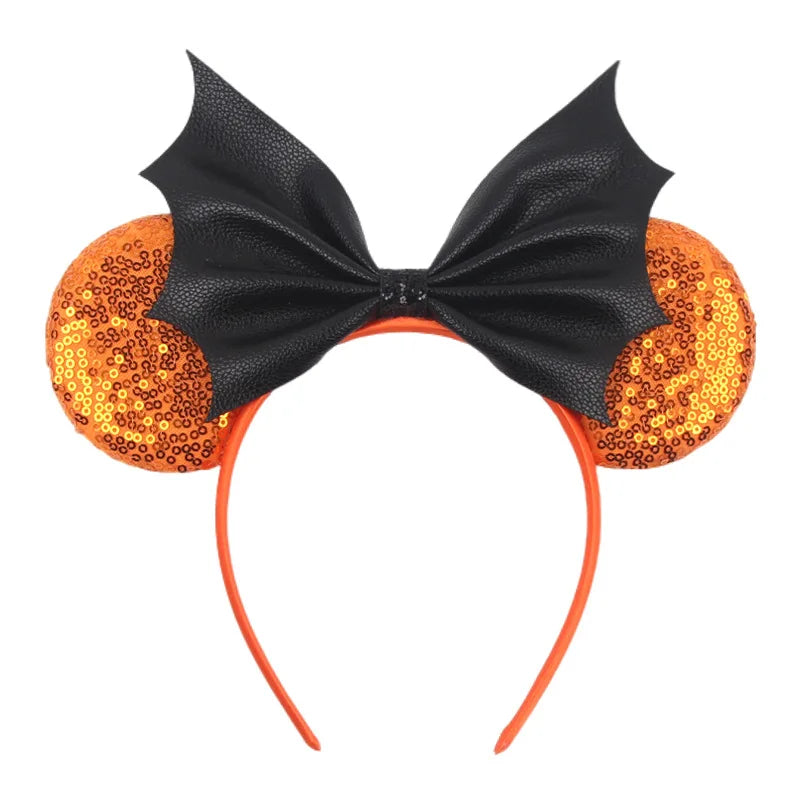Halloween Mouse Ears Headband | Spooky Theme Park Style Assortment (Bat, Witch, Pumpkin) | Cute Halloween Accessories
