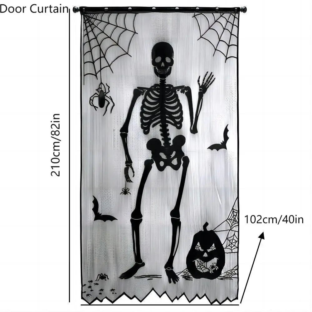 Black Lace Spiderweb Decor Collection | Halloween Mantel Scarf, Lampshade Covers & Table Topper