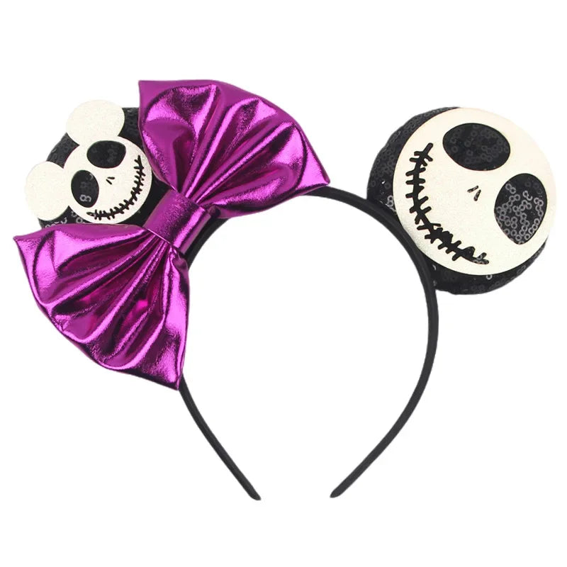 Halloween Mouse Ears Headband | Spooky Theme Park Style Assortment (Bat, Witch, Pumpkin) | Cute Halloween Accessories