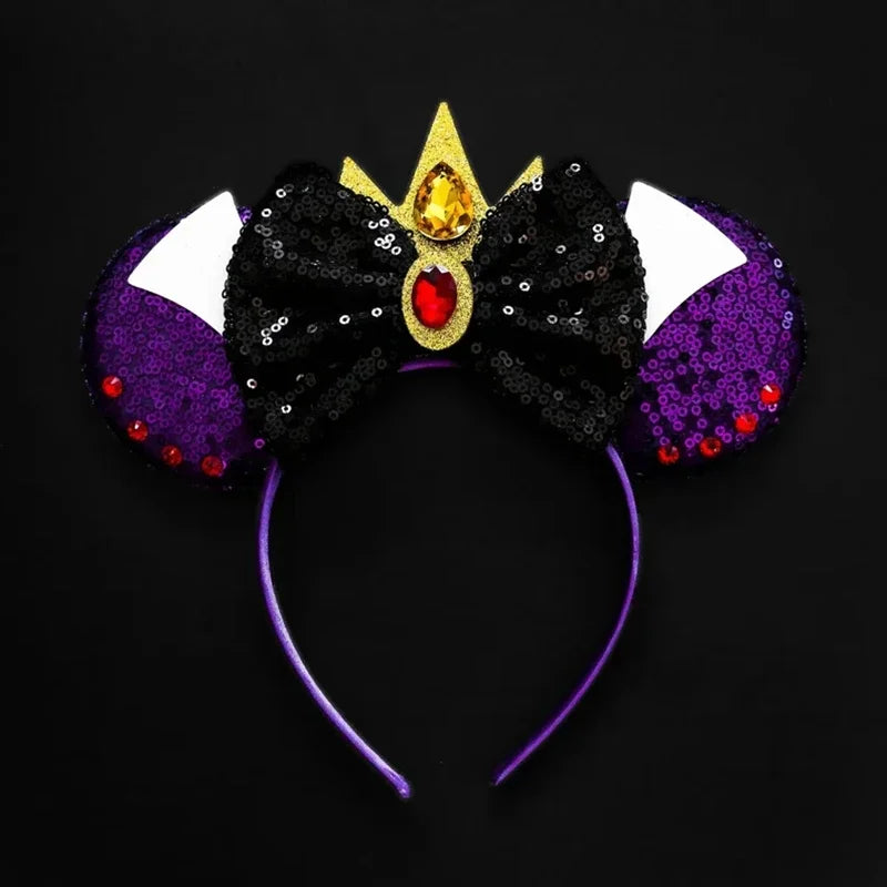 Halloween Mouse Ears Headband | Spooky Theme Park Style Assortment (Bat, Witch, Pumpkin) | Cute Halloween Accessories