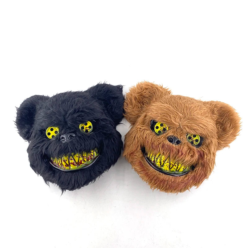 Scary LED Light-Up Halloween Mask | Creepy Rabbit &amp; Bloody Bear Styles | 3-Mode EL Wire Purge Mask