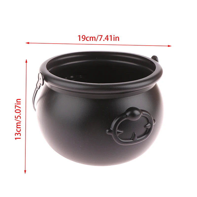 Classic Witch's Cauldron | Black Trick-or-Treat Candy Bucket & Halloween Trick-or-Treating