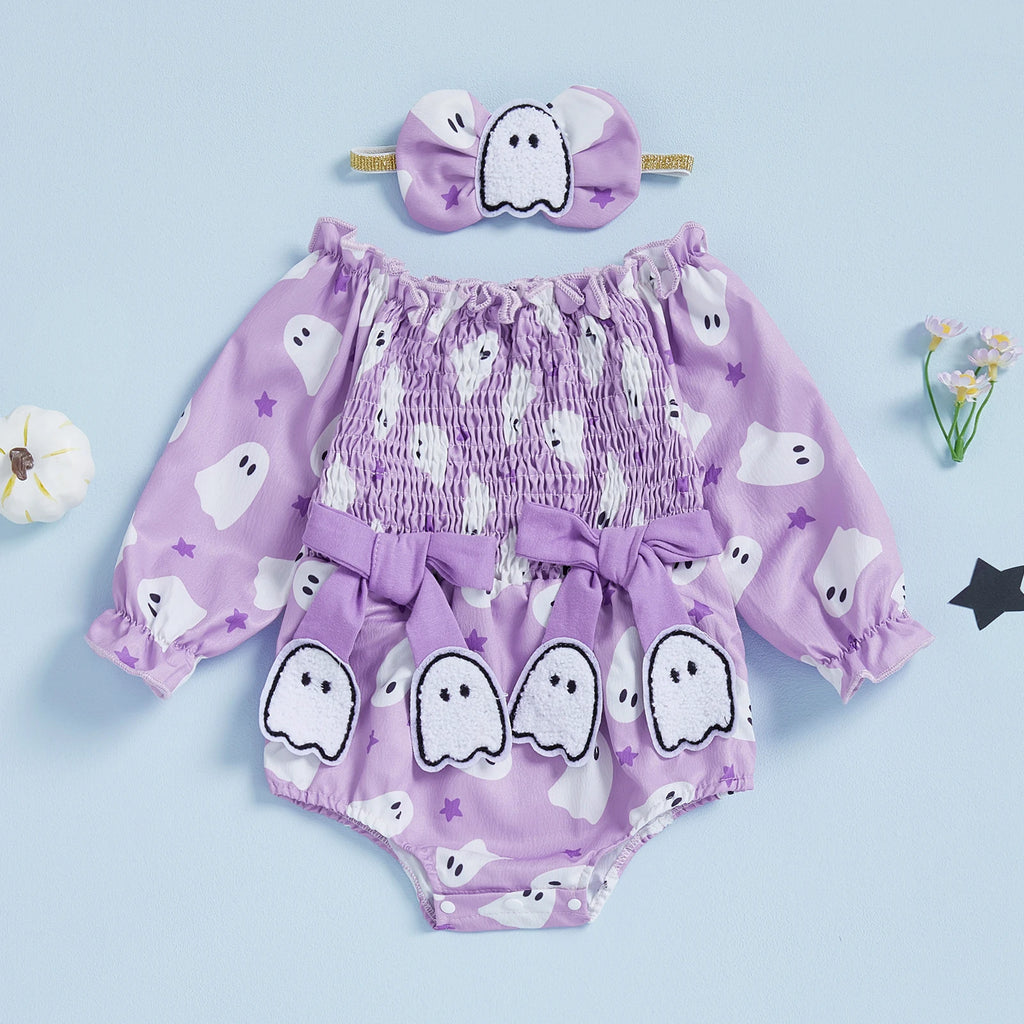 Boo-tiful Baby Ghost Romper & Headband Set - Infant Halloween Costume