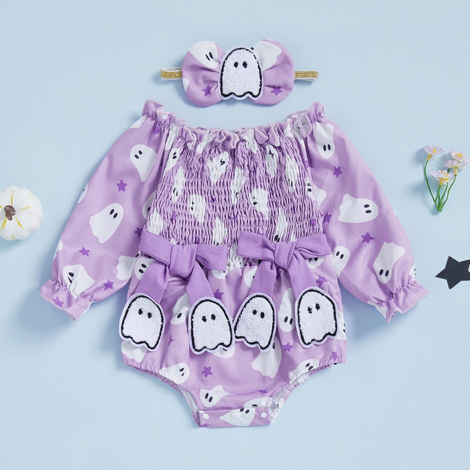 Boo-tiful Baby Ghost Romper & Headband Set - Infant Halloween Costume