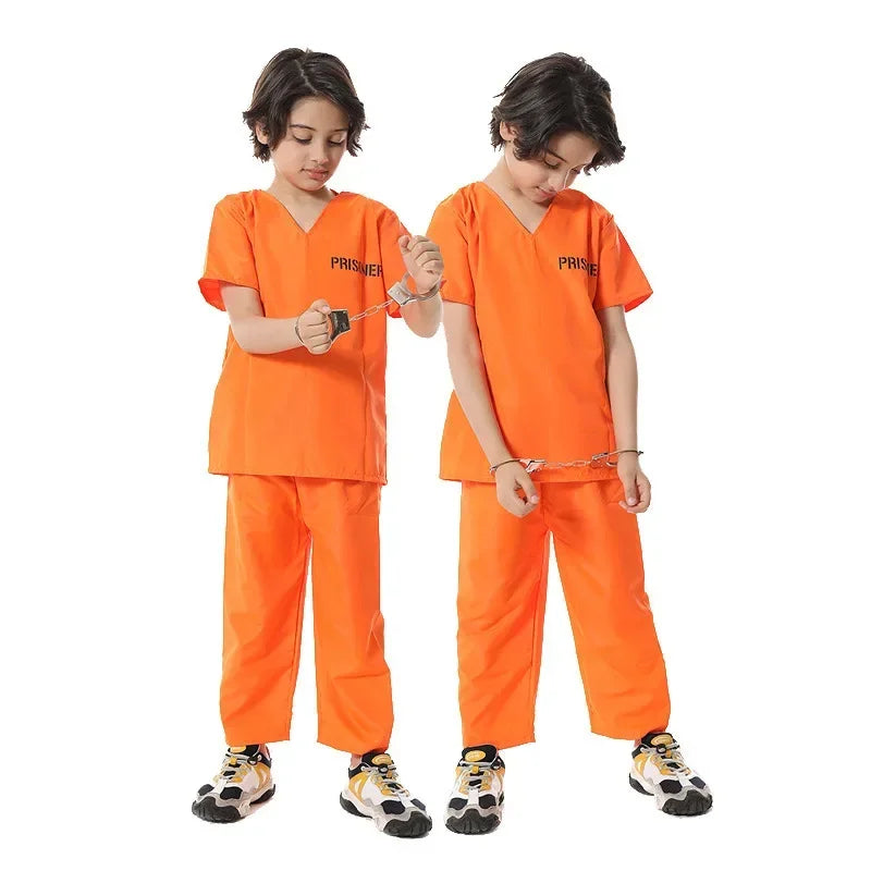 Costume Orange Prisoner Jumpsuit Jailbird Outfit for Halloween