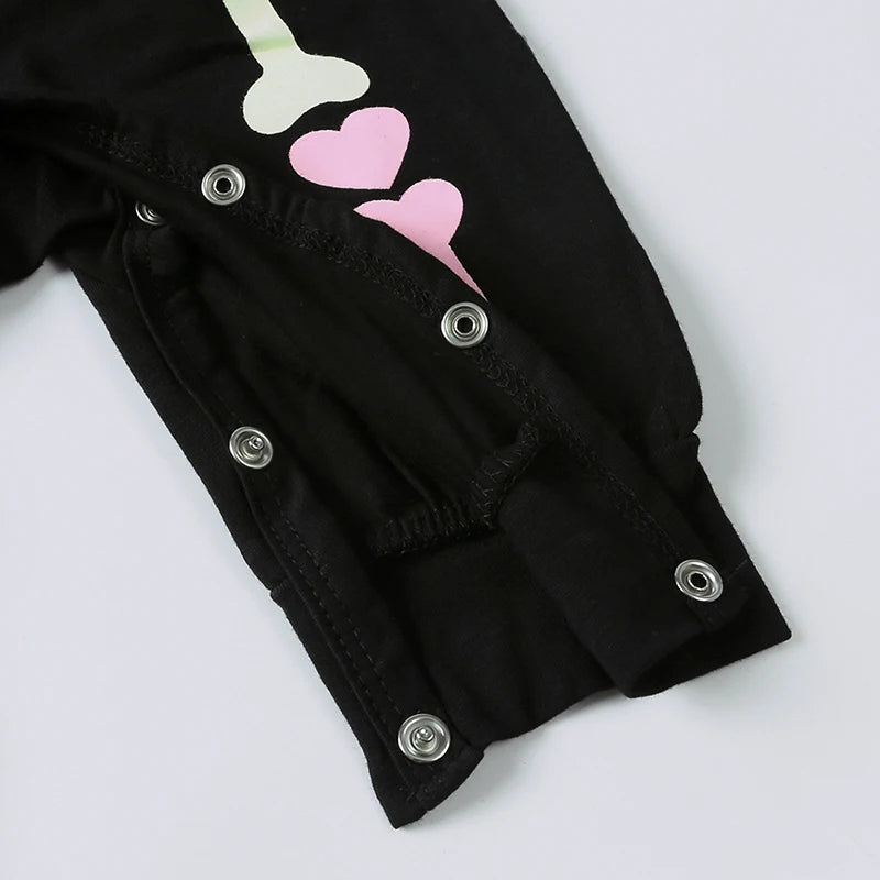Glow-in-the-Dark Skeleton Bat Romper & Hat Set - Infant Halloween Costume