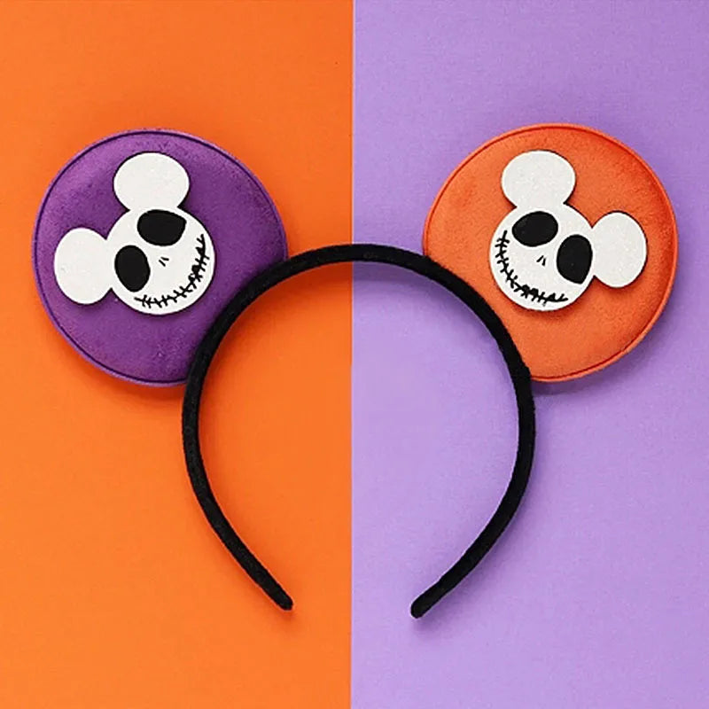 Halloween Mouse Ears Headband | Spooky Theme Park Style Assortment (Bat, Witch, Pumpkin) | Cute Halloween Accessories