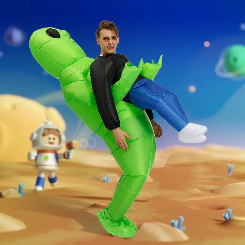 Inflatable Alien Abduction Costume | Funny "Carried By" Blow-Up Suit (Adult & Child Sizes Available)