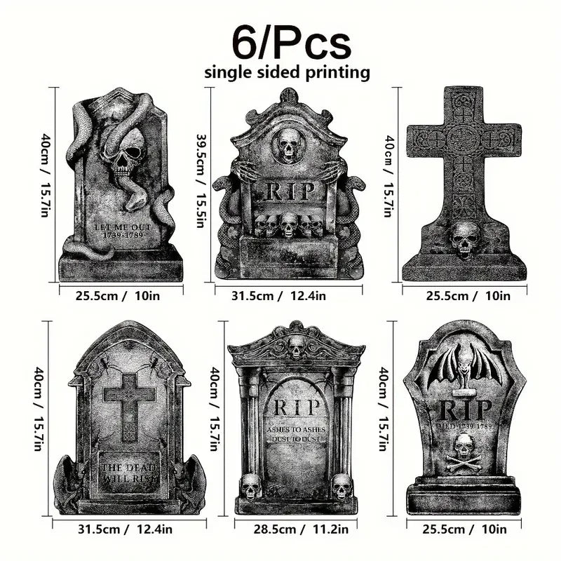 Realistic Foam Graveyard Tombstones | Assorted Spooky Styles for Halloween Yard Decor
