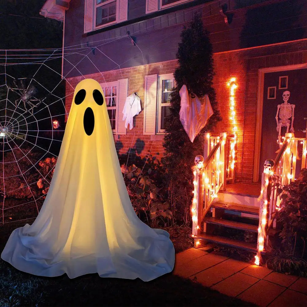 Large Light-Up Ghost with Witch Hat