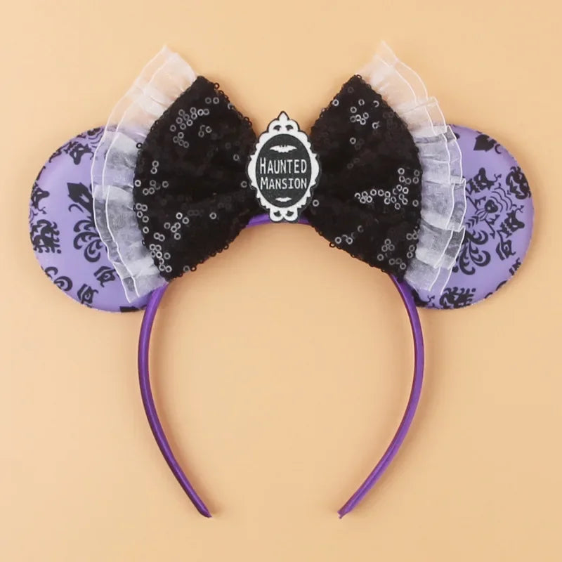 Halloween Mouse Ears Headband | Spooky Theme Park Style Assortment (Bat, Witch, Pumpkin) | Cute Halloween Accessories