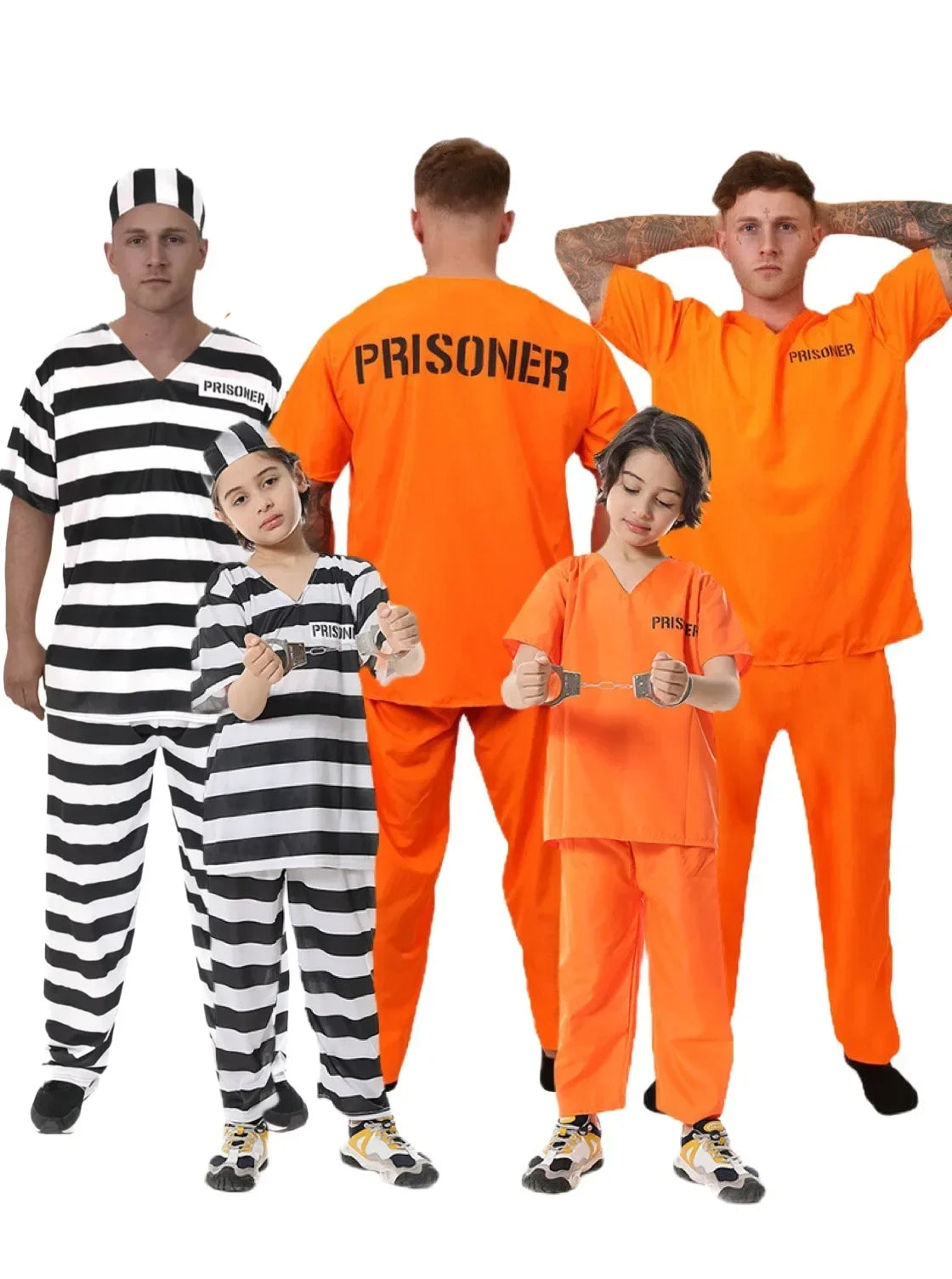 Costume Orange Prisoner Jumpsuit Jailbird Outfit for Halloween