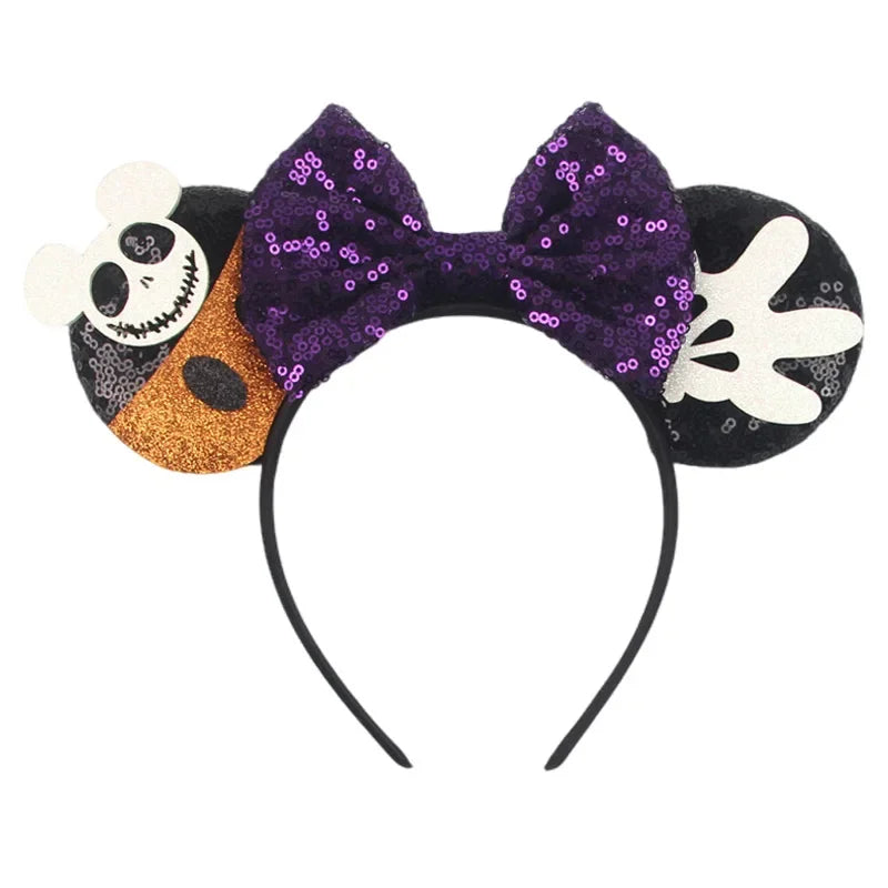 Halloween Mouse Ears Headband | Spooky Theme Park Style Assortment (Bat, Witch, Pumpkin) | Cute Halloween Accessories