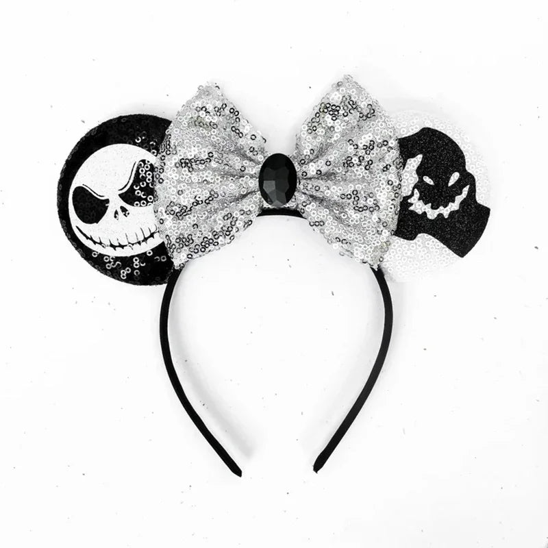 Halloween Mouse Ears Headband | Spooky Theme Park Style Assortment (Bat, Witch, Pumpkin) | Cute Halloween Accessories