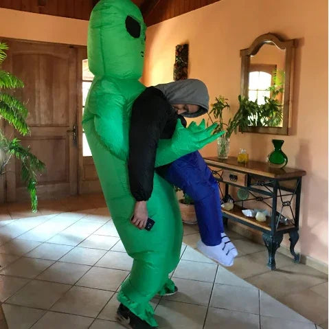 Inflatable Alien Abduction Costume | Funny "Carried By" Blow-Up Suit (Adult & Child Sizes Available)