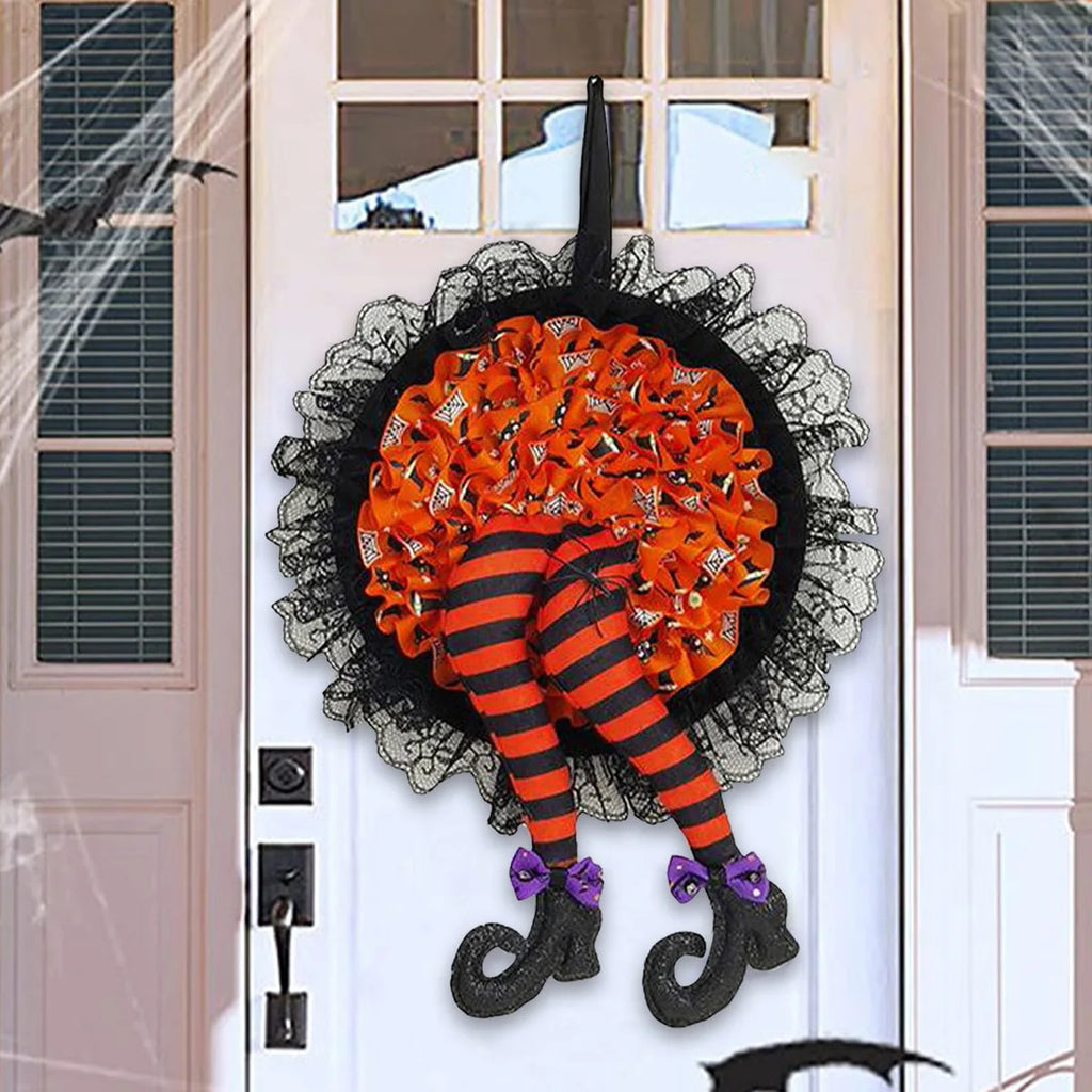 Cute Crashing Witch Front Door Decor
