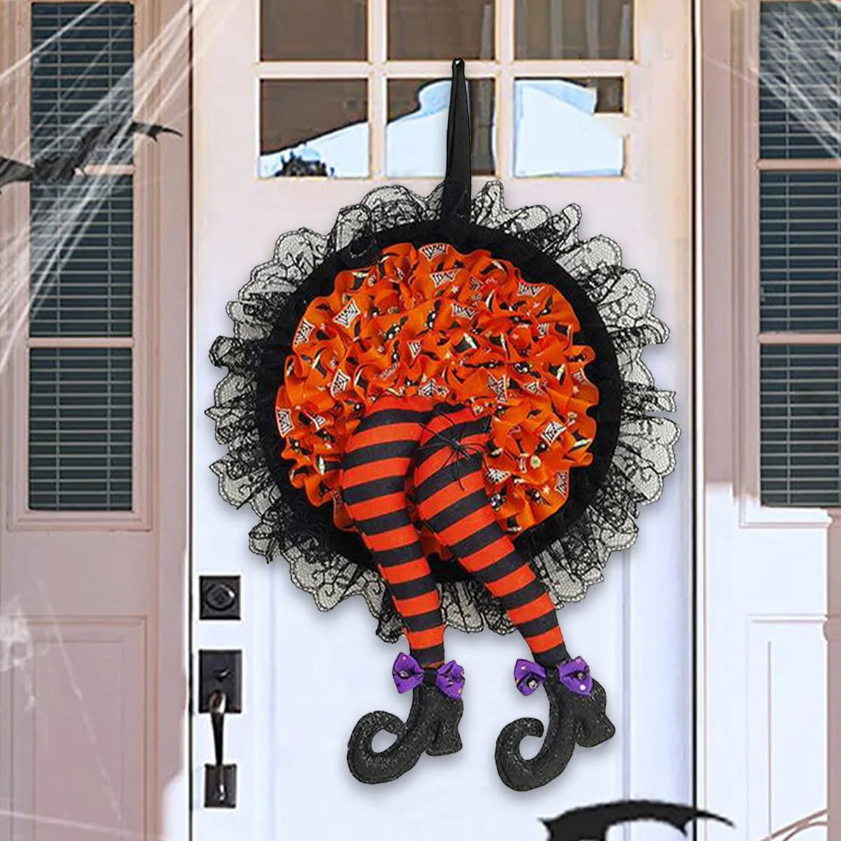 Cute Crashing Witch Front Door Decor