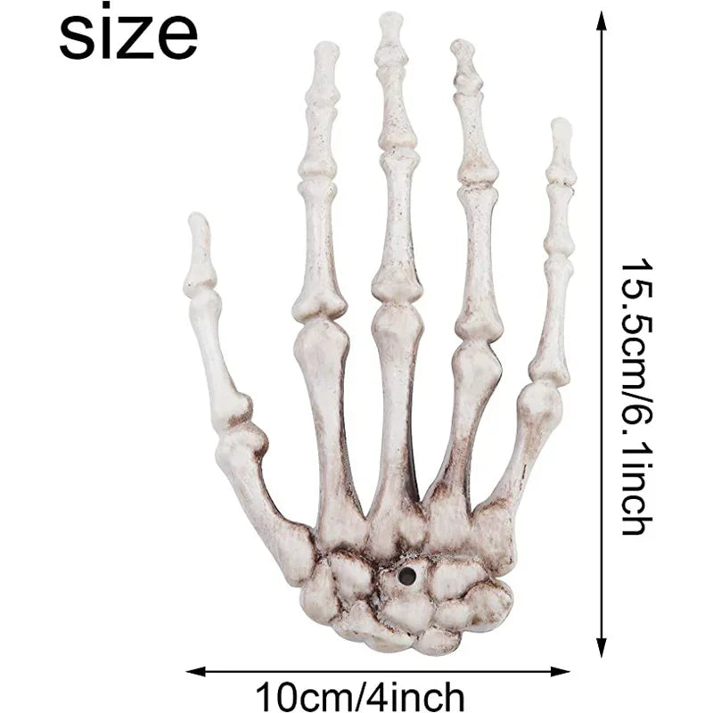 Realistic Skeleton Hands (1 Pair) – Life-Size Plastic Bones Prop for Halloween Decoration