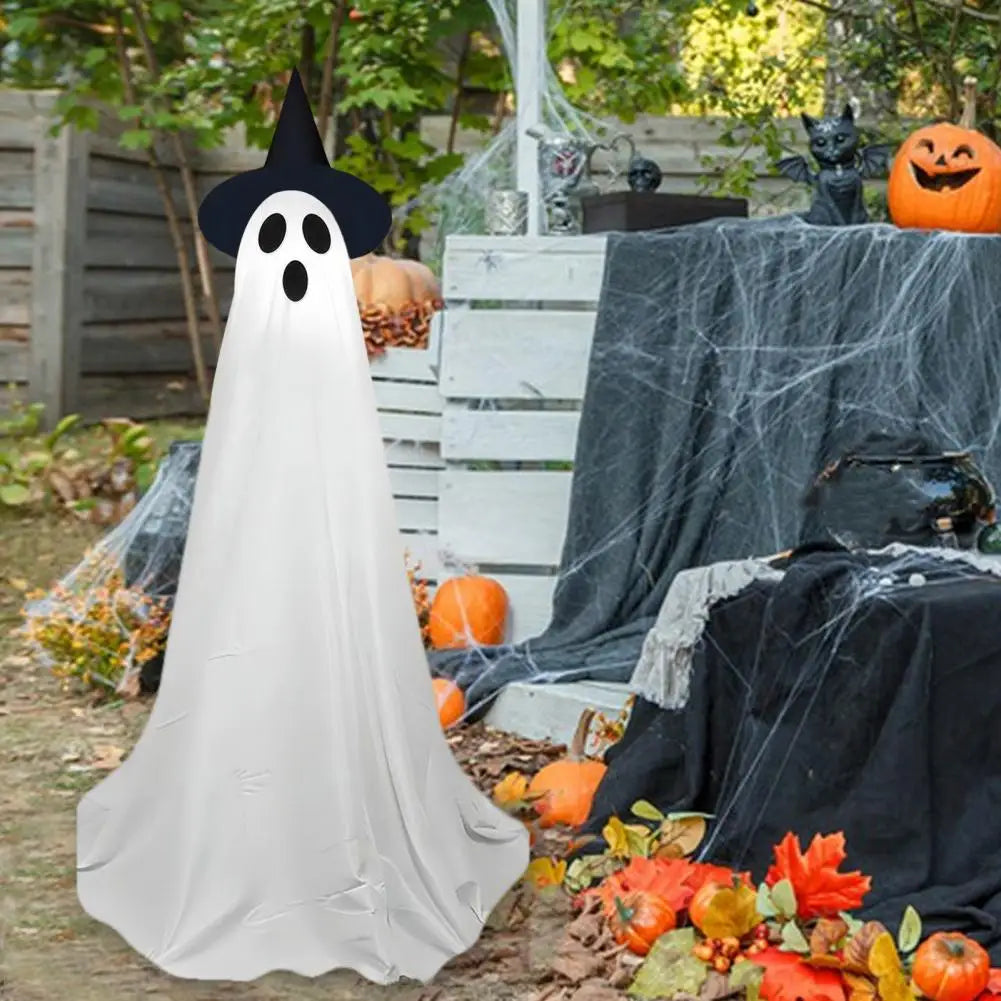 Large Light-Up Ghost with Witch Hat