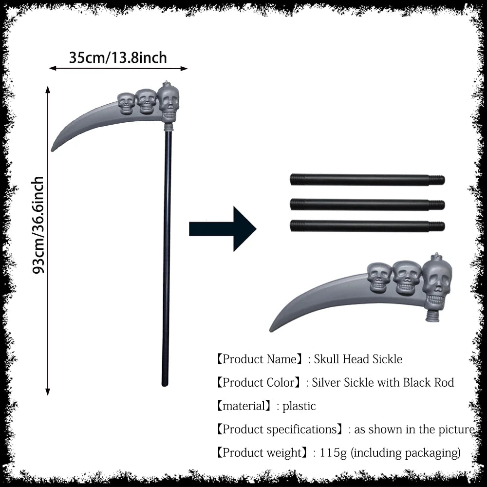 Complete Grim Reaper Costume Set | Includes Robe, Mask, Scythe &amp; GLOW-IN-THE-DARK Gloves (Adult & Kids Sizes)