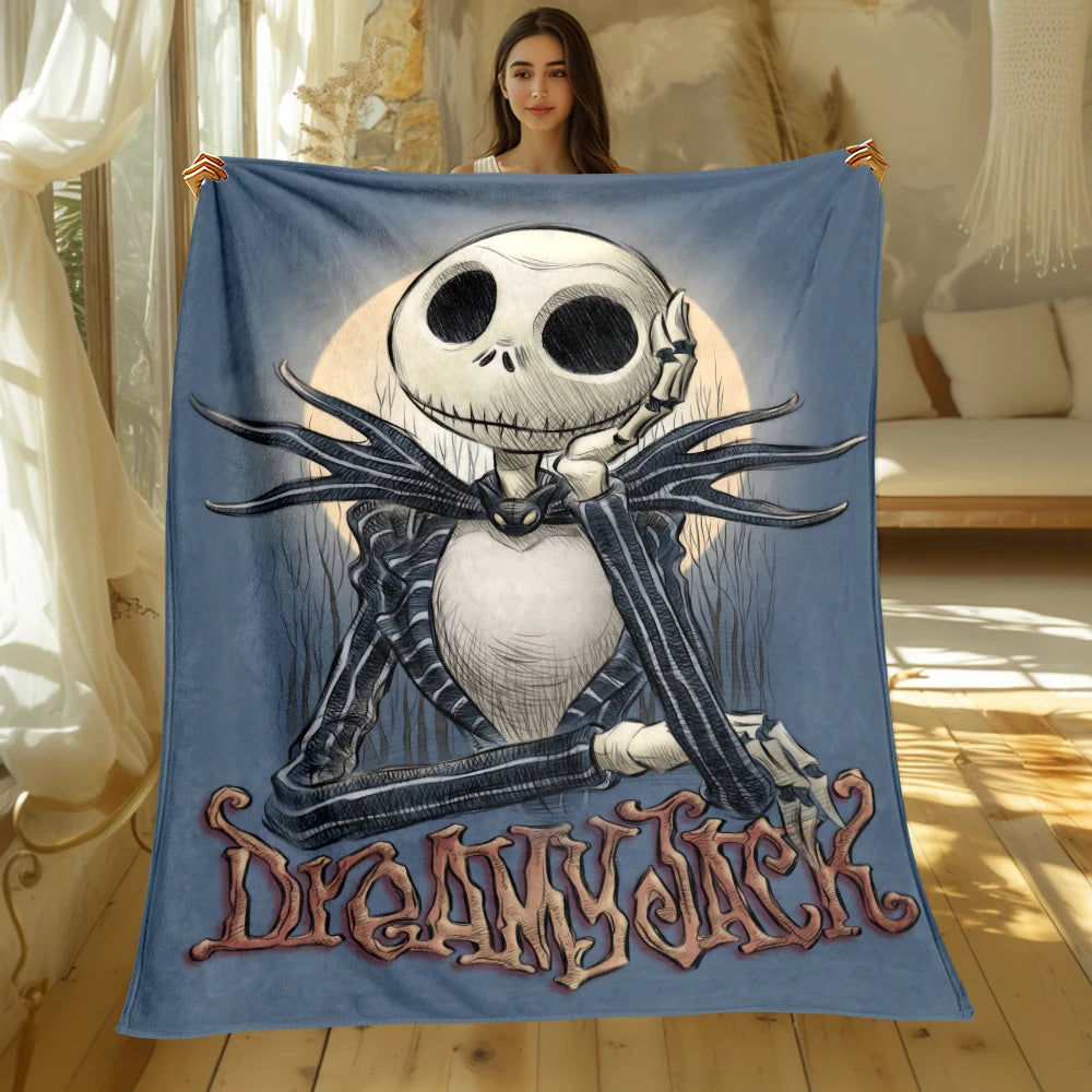Pumpkin King 'Nightmare' Fleece Blanket | Jack Skellington Plush Throw