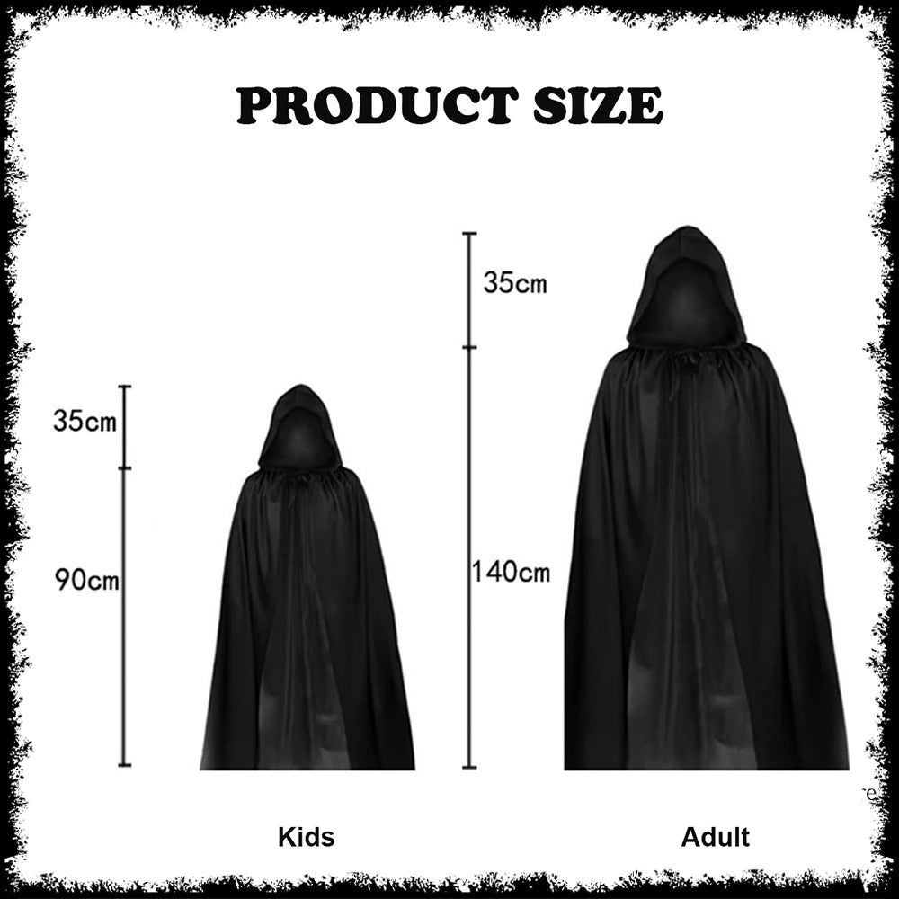 Complete Grim Reaper Costume Set | Includes Robe, Mask, Scythe &amp; GLOW-IN-THE-DARK Gloves (Adult & Kids Sizes)