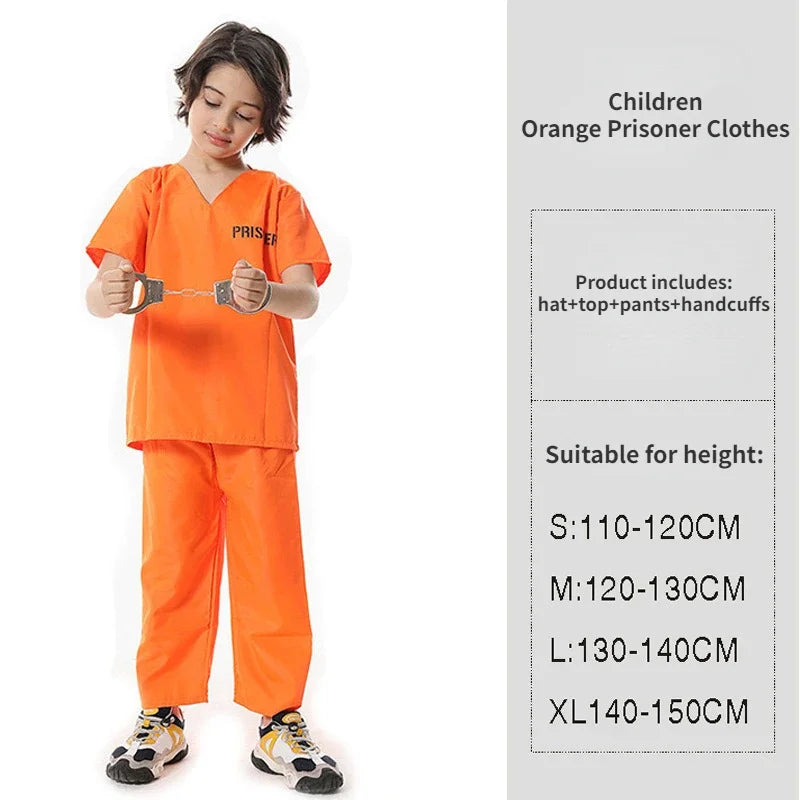 Costume Orange Prisoner Jumpsuit Jailbird Outfit for Halloween